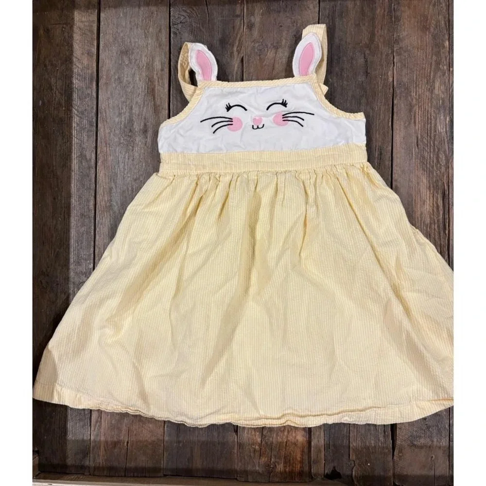 Gymboree sear sucker yellow bunny rabbit‎ dress